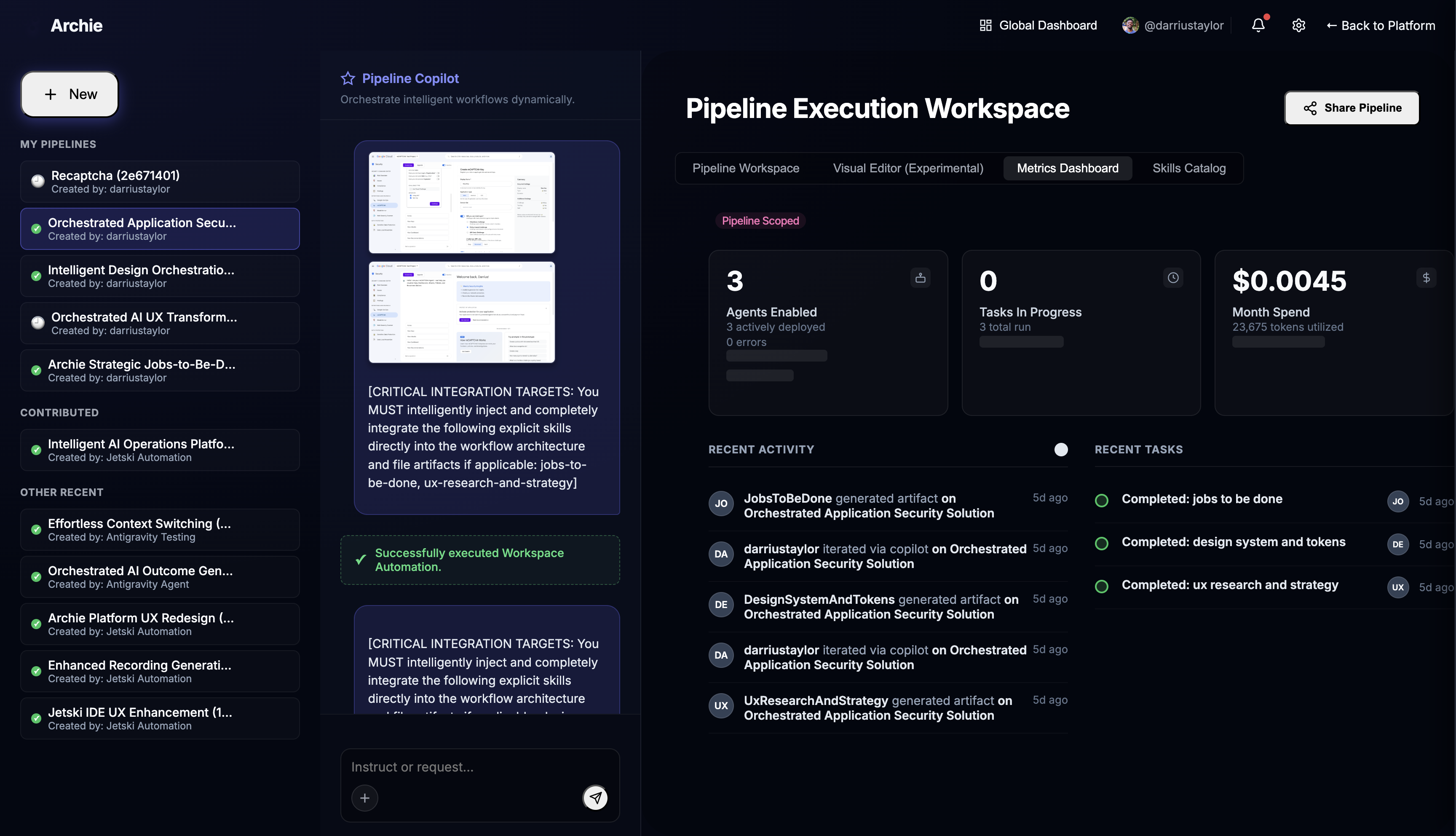 Archie Metrics Dashboard