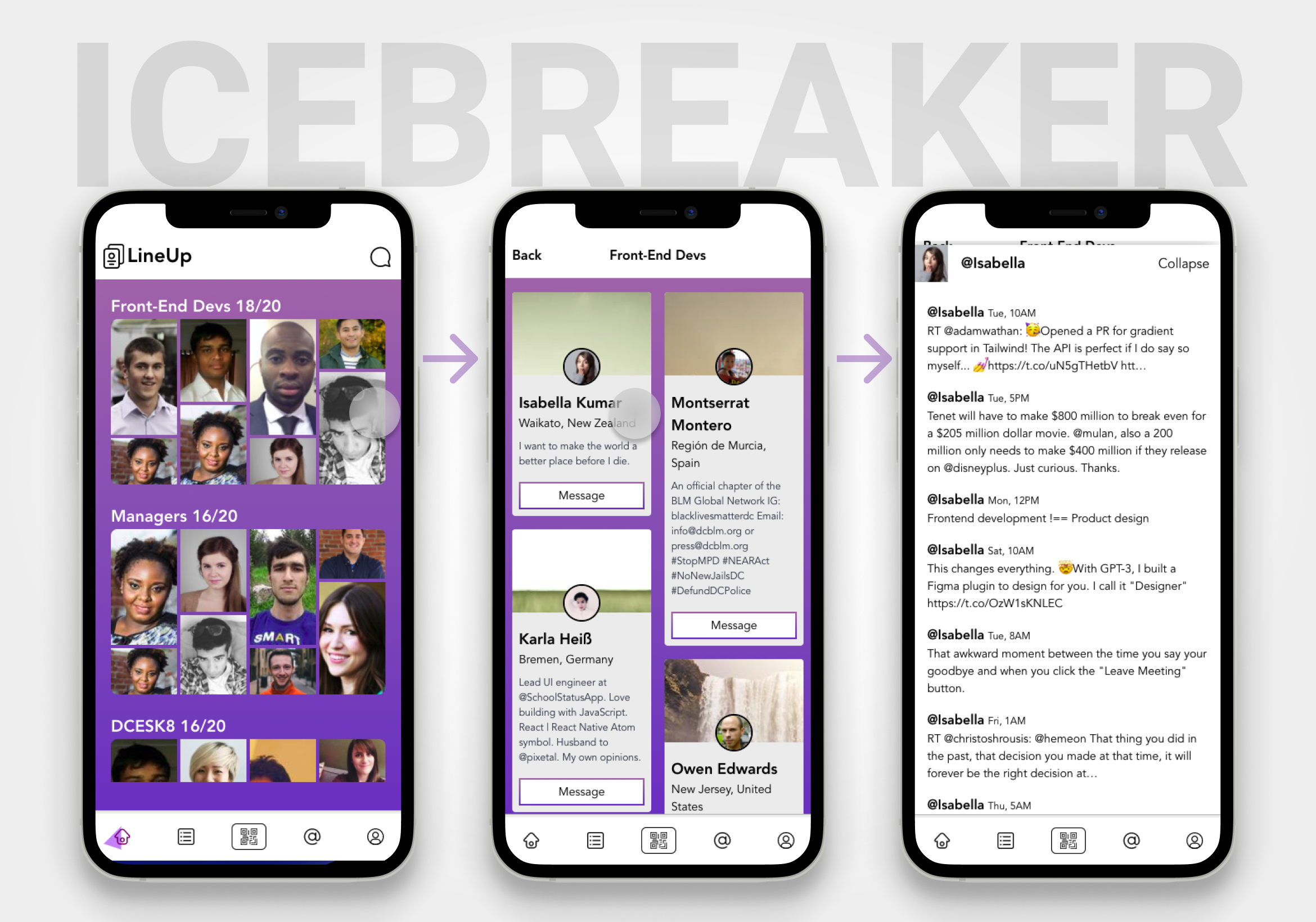 LineUp icebreaker
