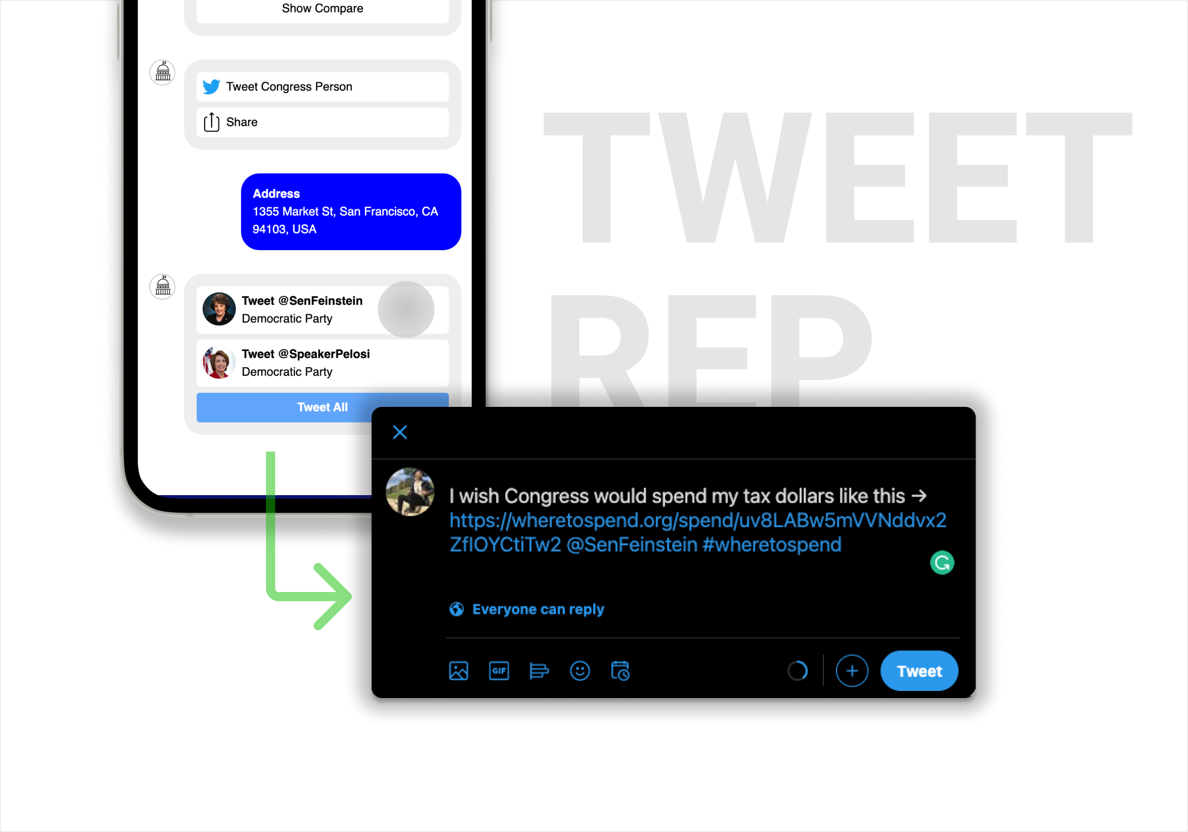 Where To Spend tweet your representative